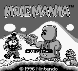 Mole Mania title screen for GameBoy